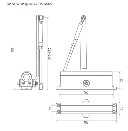 НОРА-М 420 ISPARUS (от 40 до 90кг) доводчик морозостойкий (графит) НОРА-М