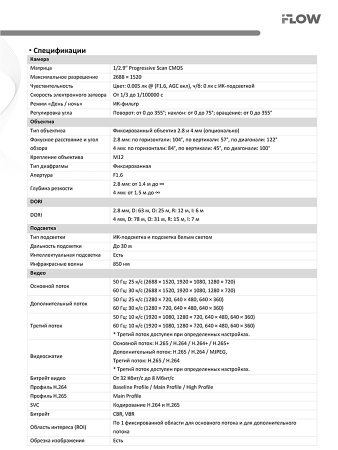 F-IC-2442C2MS(4mm) (Аналог DS-2CD2143G2-LIS2U(4mm)) 4Мп уличная купольная IP-камера видеонаблюдения iFlow