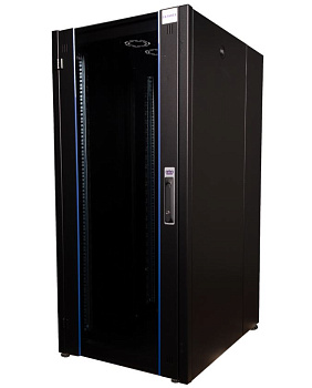 DR-700311 шкаф напольный, телекоммуникационный 19" передняя дверь стекло, задняя стенка сплошная, металл, черный Datarex