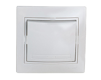 МИРА выключатель СУ1-клавишный белый LEZARD