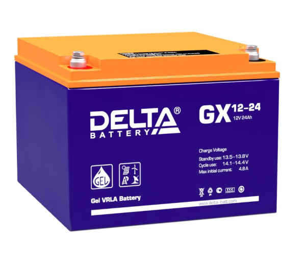 Аккумулятор герметичный свинцово-кислотный Delta GX 12-24