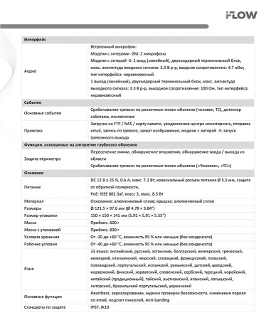 F-IC-2442C2MS(4mm) (Аналог DS-2CD2143G2-LIS2U(4mm)) 4Мп уличная купольная IP-камера видеонаблюдения iFlow