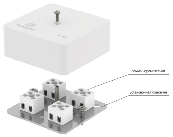 40-0450-FR1.5-4 Коробка огнестойкая для кабель-канала 40-0450-FR1.5-4 Е15-Е120 75х75х30 RAL9003 (87 шт/кор) Промрукав
