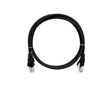 NMC-PC4UD55B-003-C-BK Коммутационный шнур NIKOMAX U/UTP 4 пары, Кат.5е (Класс D), 100МГц, 2хRJ45/8P8C, с защитой защелки, нг(А)-HF, черный, 0,3м