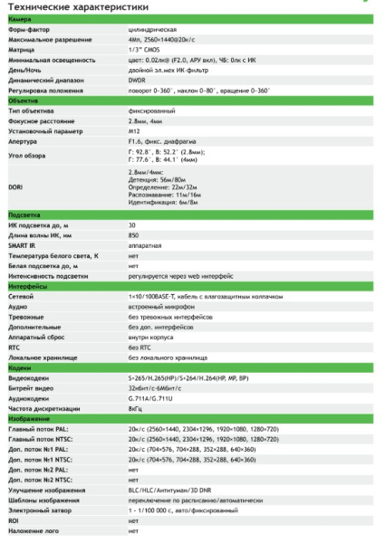 TC-C34QN Spec:I3/E/Y/2.8mm/V5.0 уличная IP-камера видеонаблюдения с встроенным микрофоном Tiandy
