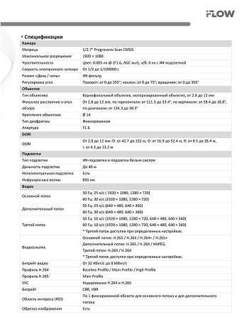 F-IC-2722C2MSZ4(2.8-12mm) (Аналог DS-2CD2723G2-LIZS2U(2.8-12mm)) 2Мп уличная купольная IP-камера видеонаблюдения iFlow