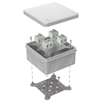 60-0300-7035-FR6.0-8 коробка огнестойкая для о/п двухкомпонентная 60-0300-FR6.0-8 Е15-Е120 RAL7035 100х100х50 (14 шт/кор) Промрукав