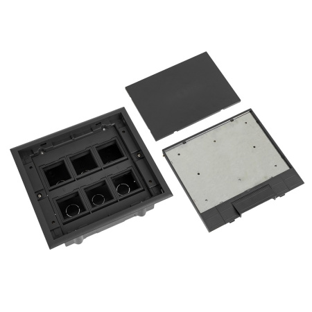 DR-PRO-015111 лючок напольный, 12 модулей, горизонтальный, пластиковая крышка, серый Datarex