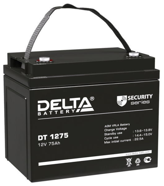 Аккумулятор Delta DT 1275 (12В/75А)