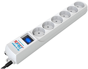 Сетевой фильтр Pilot S, 1.8м, (6 розеток) белый 