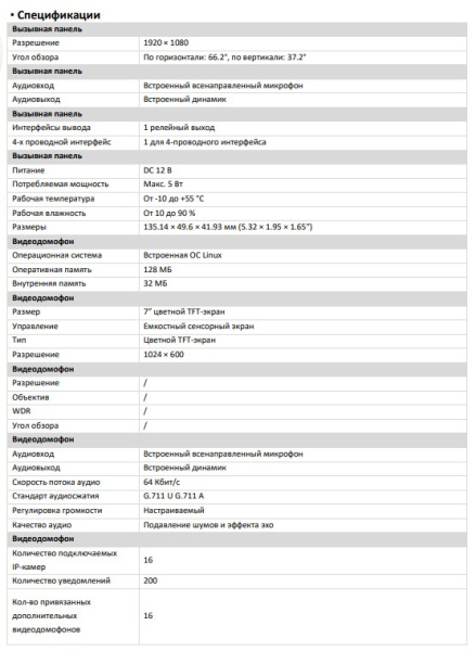 F-VI-5342H (Аналог DS-KIS302-P) комплект гибридного IP видеодомофона iFlow