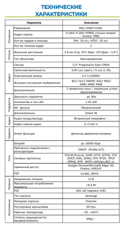 ST-SF4901 FORT 4Мп (2,8мм) уличная всепогодная IP-камера видеонаблюдения с встроенным микрофоном Space Technology