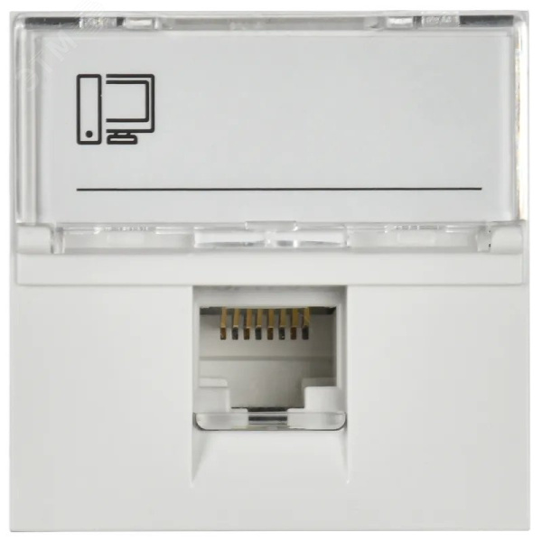 CKK-40D-RI2-K01 РКИ-20-00-П розетка компьютерная RJ-45 UTP кат.5e (на 2 модуля) ПРАЙМЕР белая IEK