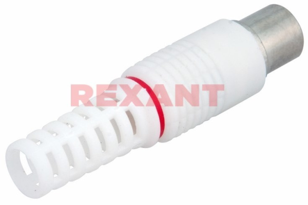 Разъем штекер TV без пайки, белый (05-2041) Rexant