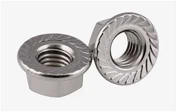 PR08.7450 гайка с насечкой, препятствующей откручиванию нержавеющая (А2) М12 (DIN 6923) (200 шт/уп) Промрукав