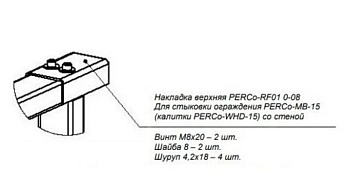 PERCo-RF01 0-08 накладка верхняя для стыковки секции ограждения PERCo