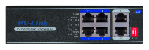 PV-POE04F2WD PV-Link (ver.2066) 6 портовый коммутатор 