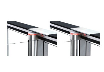 PERCo-STC-01GS комплект крышек (2 шт.) из закаленного стекла с центральной вставкой из нержавеющей стали для скоростного прохода PERCo-ST-01 PERCo