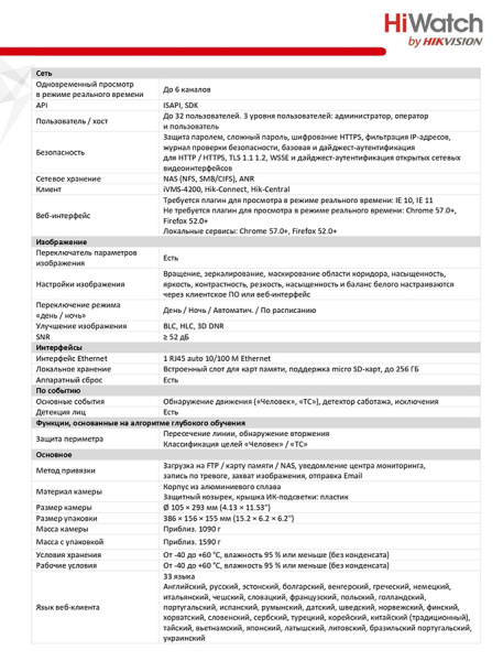 IPC-B582-G2/4I (2,8) уличная всепогодная IP-камера видеонаблюдения HiWatch