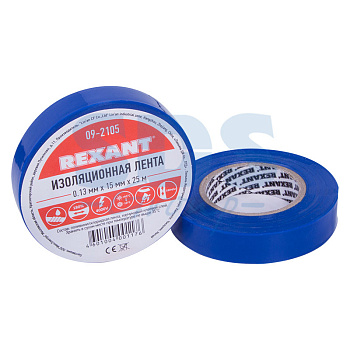 09-2105 Изолента 15мм х 25м синяя REXANT (5шт/уп)