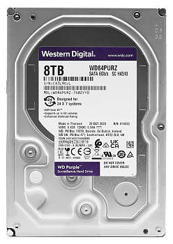 Жесткий диск WD SATA-III 8TБ WD84PURZ серия для видеонаблюдения 128Mb 3.5"