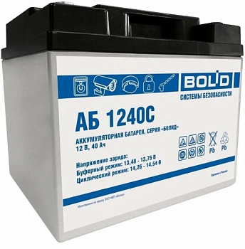 АБ 1240С аккумулятор стационарный свинцово-кислотный с регулирующим клапаном Болид
