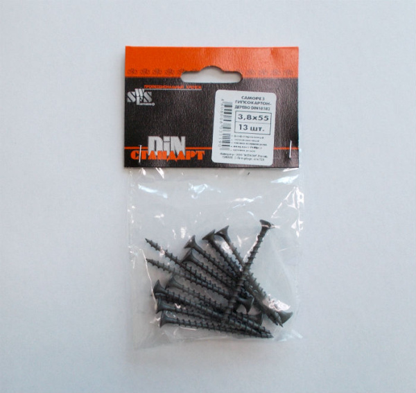 Саморез 3,8х55 гипсокартон-дерево (13 шт/уп)