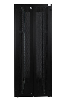 DR-759521 шкаф напольный, телекоммуникационный 19" двойная передняя дверь перфорация, двойная задняя дверь перфорированная, черный Datarex