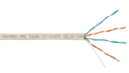 NMC 4100L-IY Кабель NIKOMAX U/UTP, 4 пары, Кат.5e, 24 AWG, внутренний, полимерный материал, 305мм