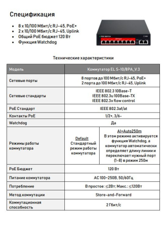 EL S-10/8PA_V.3 коммутатор Optimus 