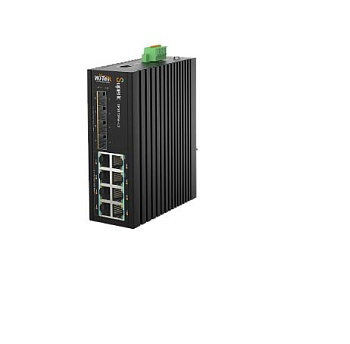 SP3012FM-L2 v2 коммутатор промышленный управлямый L2, PoE BT, 8GE+4SFP 2,5Gb Wi-Tek
