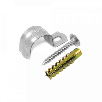 PR08.4996 комплекты для крепления ОКЛ с использованием самореза, дюбеля и скобы СМО d19-20 мм (100 шт) Промрукав