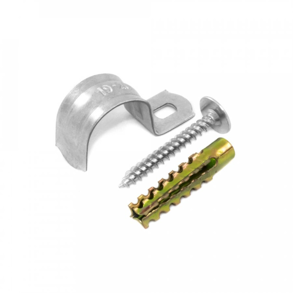 PR08.4996 комплекты для крепления ОКЛ с использованием самореза, дюбеля и скобы СМО d19-20 мм (100 шт) Промрукав