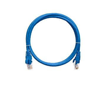 NMC-PC4UD55B-003-BL Коммутационный шнур NIKOMAX U/UTP 4 пары, Кат.5е (Класс D), 100МГц, 2хRJ45/8P8C, с защитой защелки, синий, 0,3м