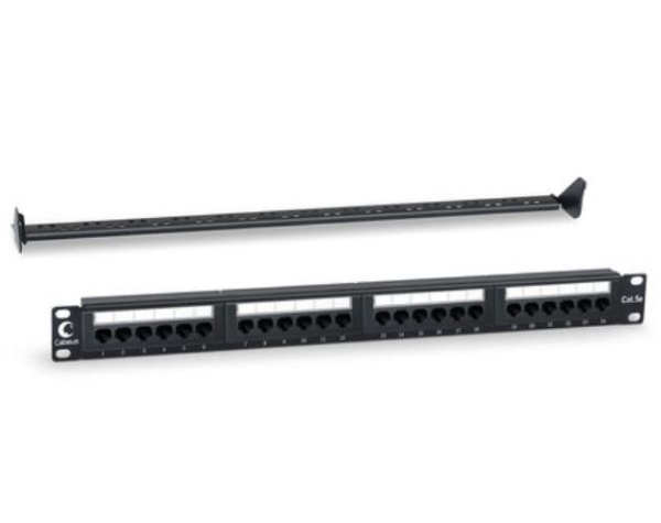 PL-24-Cat.5e-Dual патч-панель 19" (1U), 24 порта RJ-45, кат. 5e, Dual IDC CABEUS