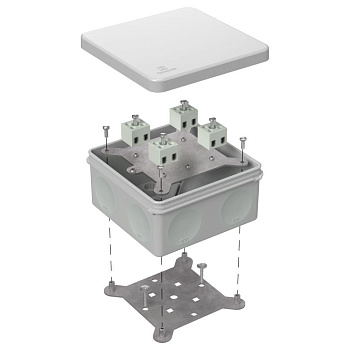 60-0300-7035-FR2.5-8 коробка огнестойкая для о/п двухкомпонентная 60-0300-FR2.5-8 Е15-Е120 RAL7035 100х100х50 (14 шт/кор) Промрукав