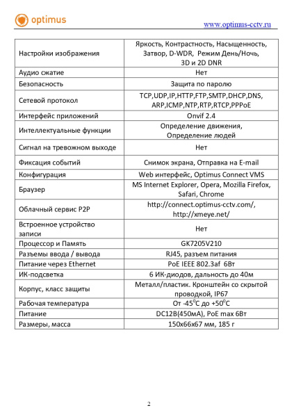 IP-E012.1(3.6)PE_V.4 уличная всепогодная IP-камера видеонаблюдения Optimus