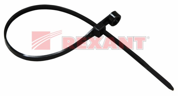 Хомут под винт nylon 4.3х200 мм черный (07-0205) (100 шт/уп) REXANT