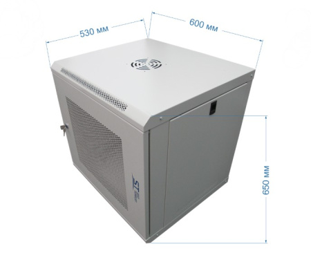 ST-NCP12U600 (СЕРЫЙ) С ПОЛКОЙ шкаф телекоммуникационный 19" настенный/напольный 9U Space Technology
