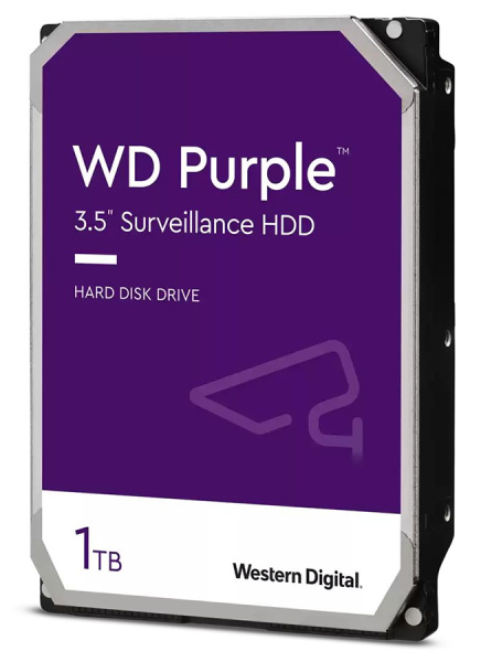Жесткий диск WD SATA-III 1TB WD11PURZ Surveillance Purple (5400rpm) 64Mb 3.5"
