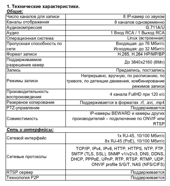 RK0108-P IP-видеорегистратор 8-канальный Beward