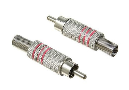 Разъем штекер RCA металл под винт ZN черные/красные PROCONNECT (14-0410-4)