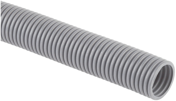 Труба гофрированная ПВХ 32 мм с протяжкой серая (50 м/бухта)