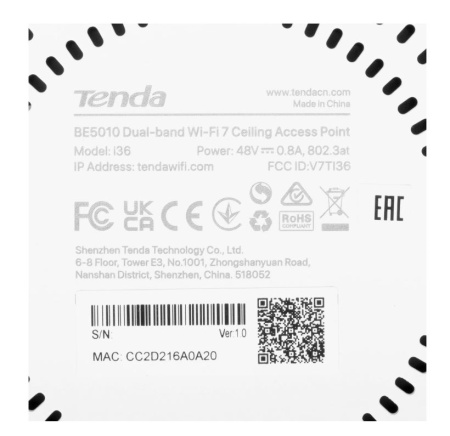 i36 потолочная Wi-Fi 7 точка доступа новейшего поколения Tenda