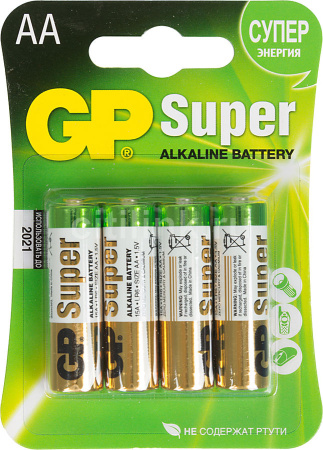 Батарея GP Super Alkaline 15A LR6 AA (4 шт/уп)