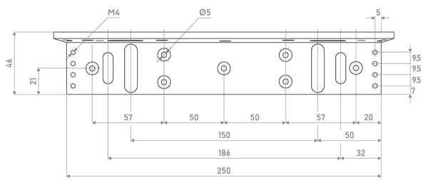 LH280 (ver. 4418) кронштейн L типа для монтажа электромагнитного замка DL280 NOVIcam