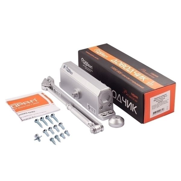 НОРА-М №4S (до120кг) доводчик морозостойкий (серебро) 