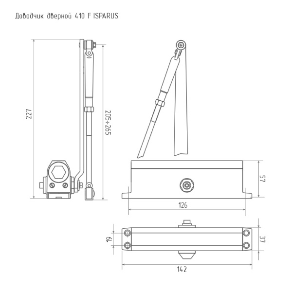 НОРА-М 410 F ISPARUS фиксация (от 15 до 60кг) доводчик морозостойкий (белый) 