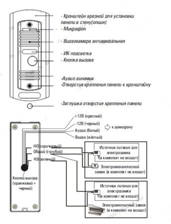ST-P100 (ЧЕРНЫЙ) (версия 2) вызывная панель цветная Space Technology