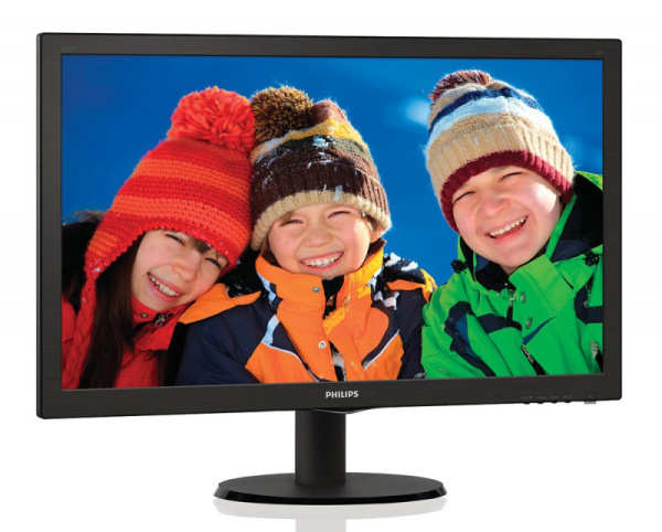 Монитор Philips 23.6" 243V5LSB (00/01) черный TN+film LED 5ms 16:9 DVI матовая 250cd 1920x1080 D-Sub
